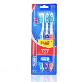 Oral B Sikat Gigi All Rounder 123 Clean Medium 3S