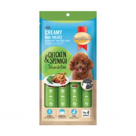 SmartHeart Creamy Dog Treats Chicken & Spinach 4 x 15gr