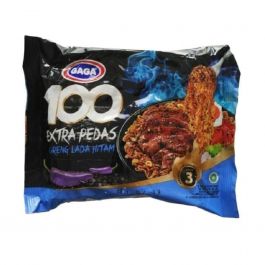 Gaga Mie 100 Extra Pedas Goreng Lada Hitam 85gr