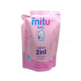 Mitu Baby Sabun Mandi 2in1 Honey Milk Pouch 200ml