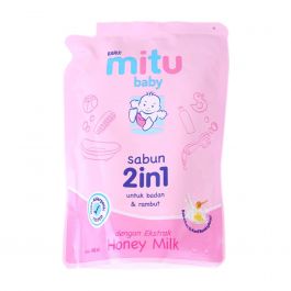 Mitu Baby Sabun Mandi 2in1 Honey Milk Pouch 400ml