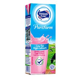 Frisian Flag Susu UHT Low Fat High Calcium Strawberry 225 ml