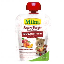 Milna Nature Delight Fruit Puree (6-12 Bulan) Apple And Peach 80g