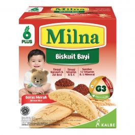 Milna Biskuit Bayi 6+ Bulan (6-12 Bulan) Beras Merah 130g