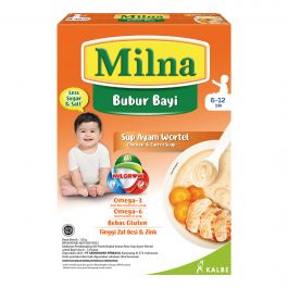 Milna Bubur Bayi 6+ Bulan (6-12 Bulan) Sup Ayam Wortel Labu 120g