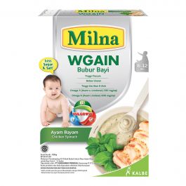 Milna Bubur Bayi Penambah Berat Badan 6+ Bulan (6-12 Bulan) Ayam Bayam 120g