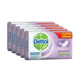 Dettol Sabun Batang Anti Bakteri Sensitive 5 x 105 gr