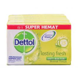 Dettol Sabun Batang Lasting Fresh 5 x 105 gr