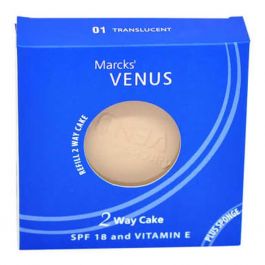 Marcks' Venus 2 Way Cake SPF 18 And Vitamen E Transculent Refill 12gr