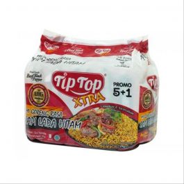 Tip Top Xtra Mi Goreng Rasa Sapi Lada Hitam 5 X 85Gr