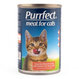 Purrfect Tuna Red Meat In Gravy With Chicken & Tuna Liver 400 gr