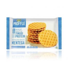 Proffle Biskuit Waffle Tinggi Protein Dengan Rasa Mentega 60gr