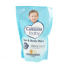 Cussons Baby Hair & Body Wash Mild & Gentle Honey & Chamomile Pouch 400 ml