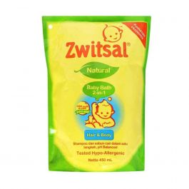 Zwitsal Natural Baby Bath 2in1 Hair & Body Pouch 450ml